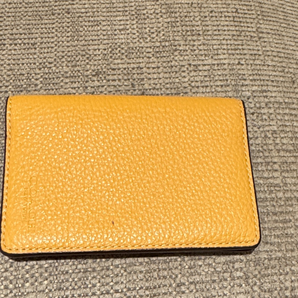 Coach Mustard Leather Card Holder